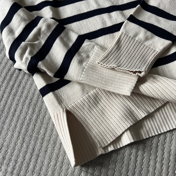 Zara Striped Knit Sweater - Cream and Black - Picture 3 of 4